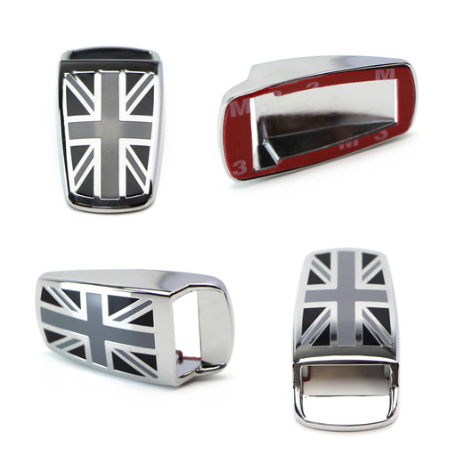 Black UK Union Jack Style Window Wiper Washer Spray Nozzle Cover For MINI Cooper