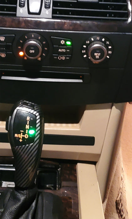 F30 Style Carbon Fiber LED Shift Knob Gear Selector Upgrade For BMW E90 E92 E93