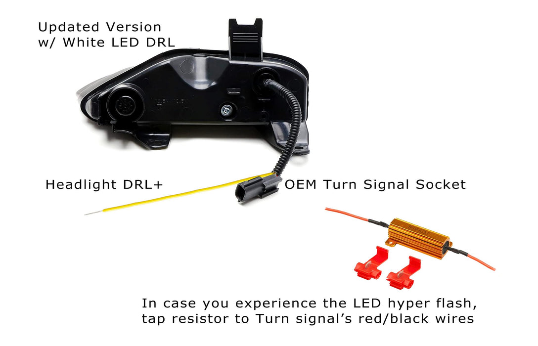 OE Turn Signal Replace Smoke Lens Switchback LED Daylight Kit For Infiniti Q50 S