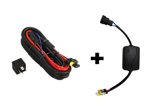 Special LED Daytime Running Light Decoder Wiring Relay Kit for installing LED bulbs on high beam as DRL lamps