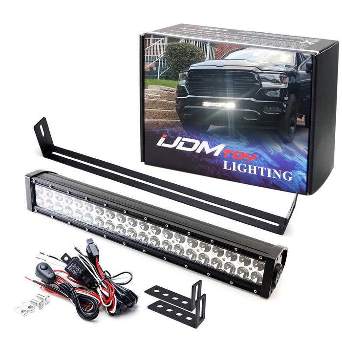 Lower Grille Mount 20" LED Light Bar Kit w/Bracket Relay For 20-up RAM 2500 3500