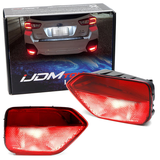 JDM Dual LED Rear Bumper Reflector Rear Fog Light Kit For Subaru 18-22 Crosstrek