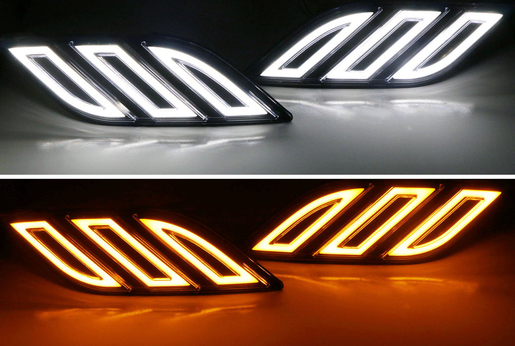 White/Amber Sequential LED Fender Grille Side Marker Light For 17-20 Ford Raptor