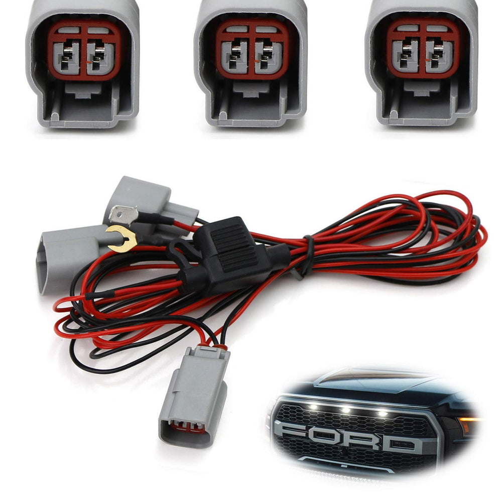 LED Front Grille Marker Light Daylight DRL Enable Wiring Harness For Ford Raptor