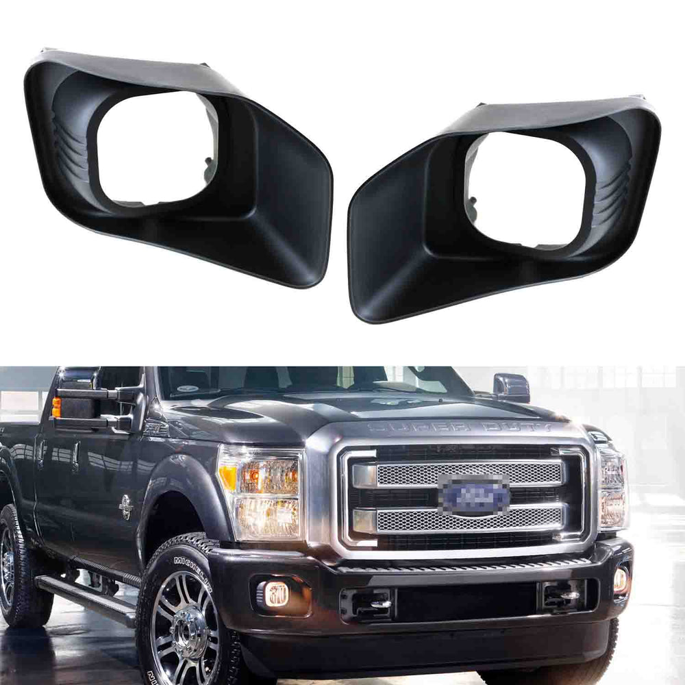 Pair LH RH Fog Lights Foglamp Garnish Covers For 11-16 Ford F-250 F-350 F-450 SD