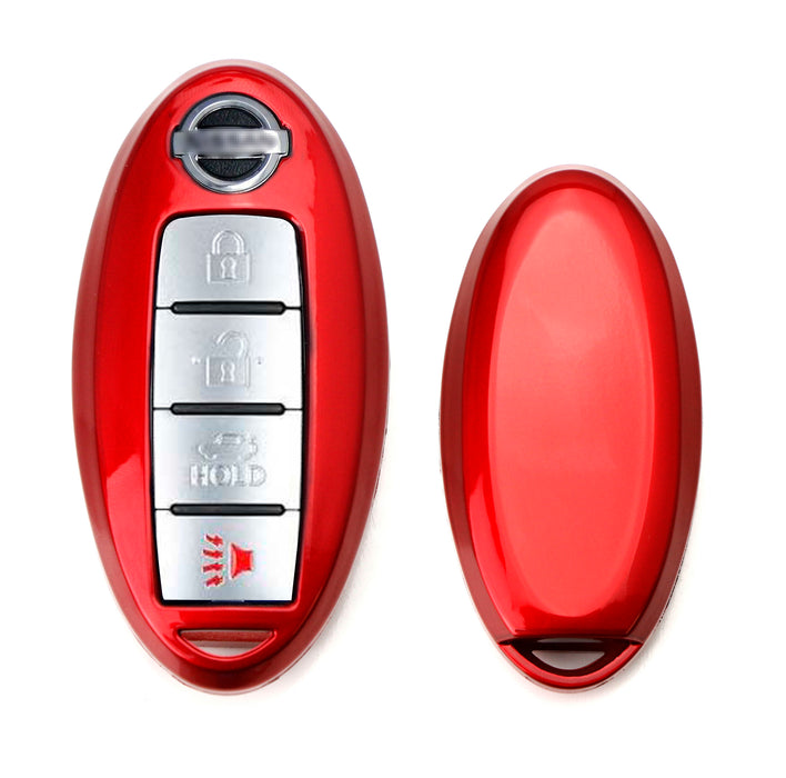 Exact Fit Gloss Red Smart Key Fob Shell For Nissan Armada Rogue GT-R Murano Leaf