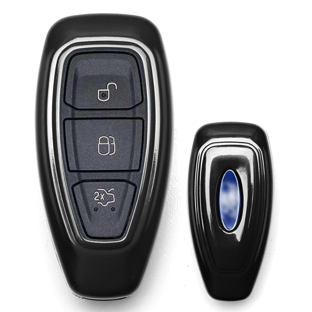 Glossy Black Remote Smart Key Fob Shell Holder Cover For Ford Fiesta Focus C-MAX