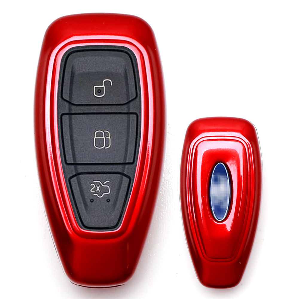 Glossy Red Remote Smart Key Fob Shell Holder Cover For Ford Fiesta Focus C-MAX