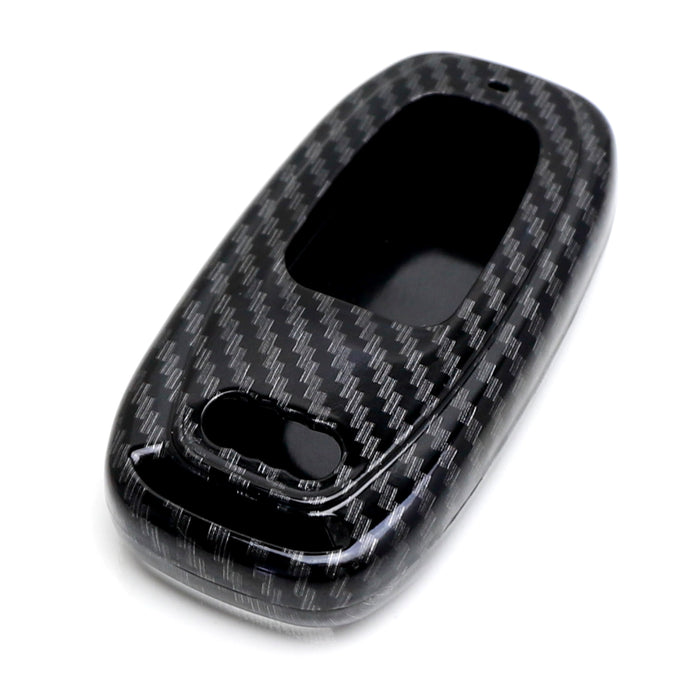 Glossy Black Carbon Fiber Pattern Key Fob Shell For Audi A4 A5 A6 A7 Q5 Gen1 Key