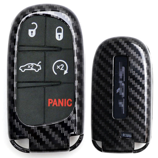 black carbon fiber smart key fob holder compatible with Dodge Charger