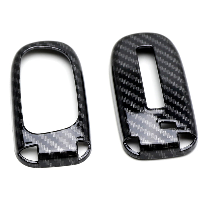 Black Carbon Fiber Pattern Smart Key Holder For Dodge Charger Challenger, Jeep..