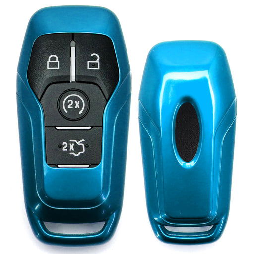 Glossy Blue Key Fob Shell Cover For Ford or Lincoln Intelligent Access Smart Key