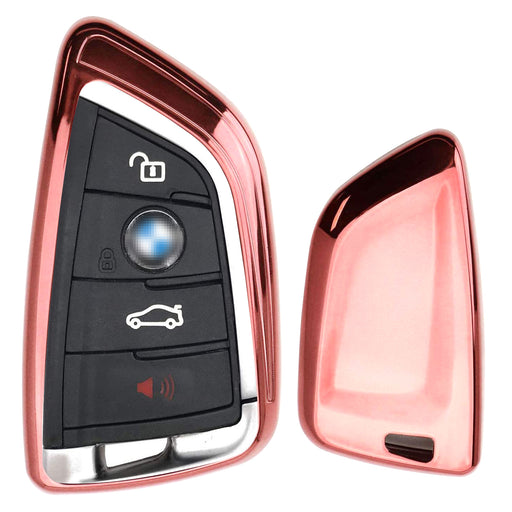 Rose Gold TPU Key Fob Case For BMW X1 X4 X5 X6 3 5 7 Series Knife Shape Key