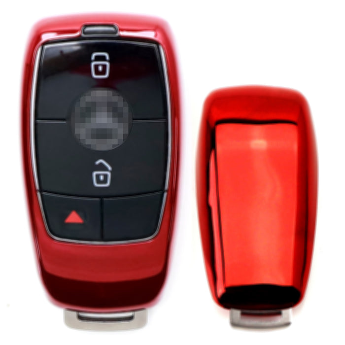 Chrome Red TPU Key Fob Case For Mercedes E S G A C CLA CLS GLB GLC GLE GLS-Class