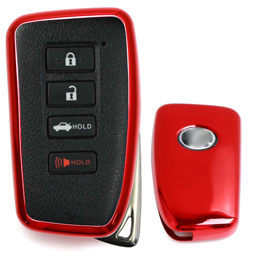 Chrome Red TPU Key Fob Case For Lexus IS ES GS LS RC NX RX LX 200 250 350, etc