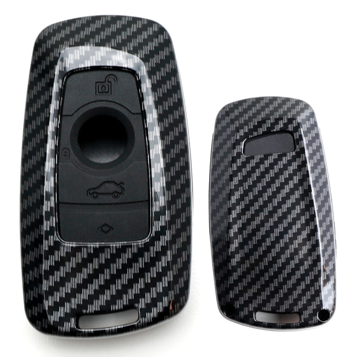 Carbon Fiber Smart Key Fob Shell w/ Skin For BMW 1 2 3 4 5 6 7 Series X1 X3 X4