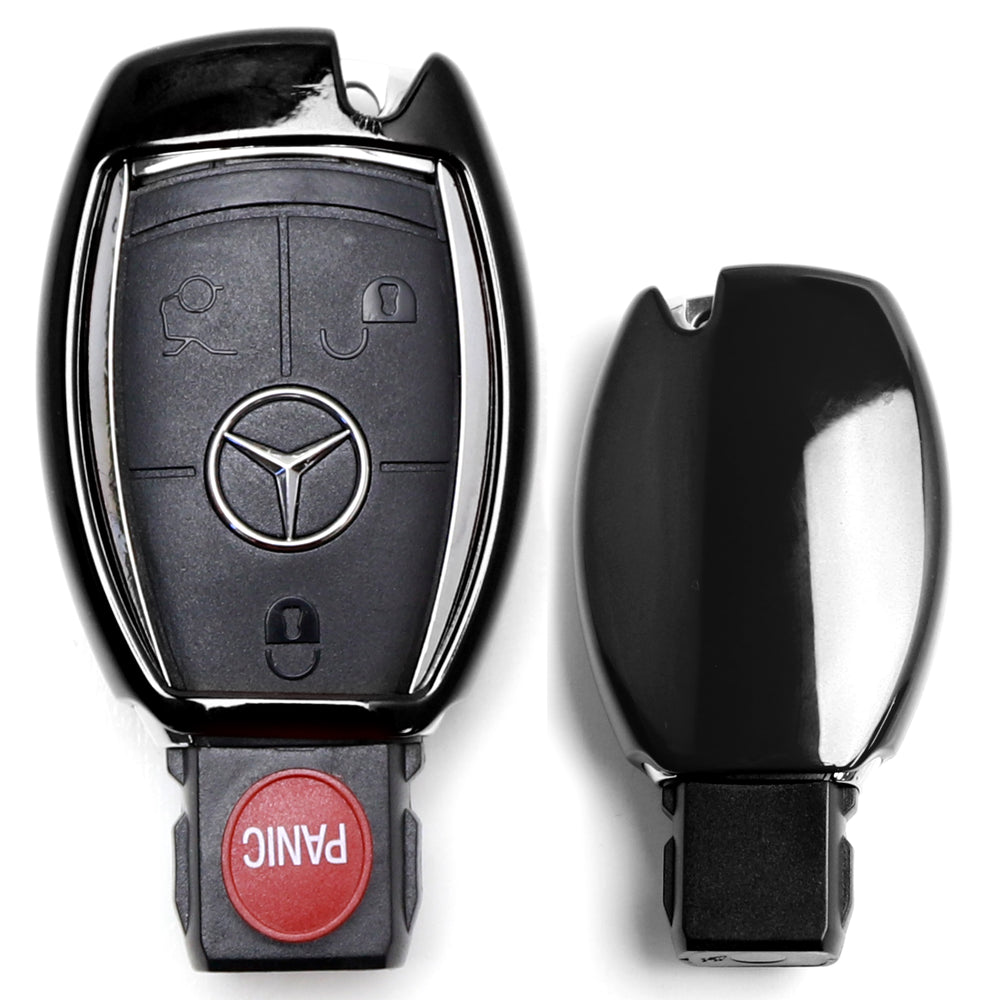 Chrome Black TPU Key Fob Case For Mercedes C E S M CLA CLK CLS SLK GLK GLA etc.