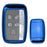 Chrome Blue TPU Key Fob Case w/Button Cover For Land Rover Range Rover Jaguar