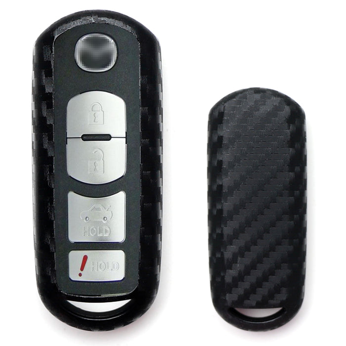 Carbon Fiber Soft Silicone Key Fob Cover For Mazda 2 3 5 6 CX-3 CX-5 CX-7 CX-9