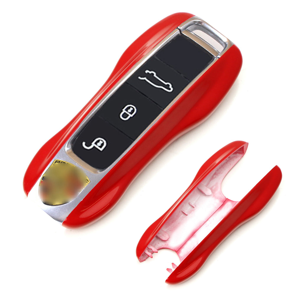 Red Plastic Key Fob Side Shell Cover For 17-up Porsche Panamera & 19-up Cayenne