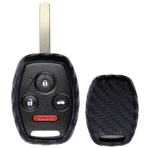 Carbon Fiber Soft Silicone Key Fob For Honda Accord Civic CRV CRZ FIT Insight