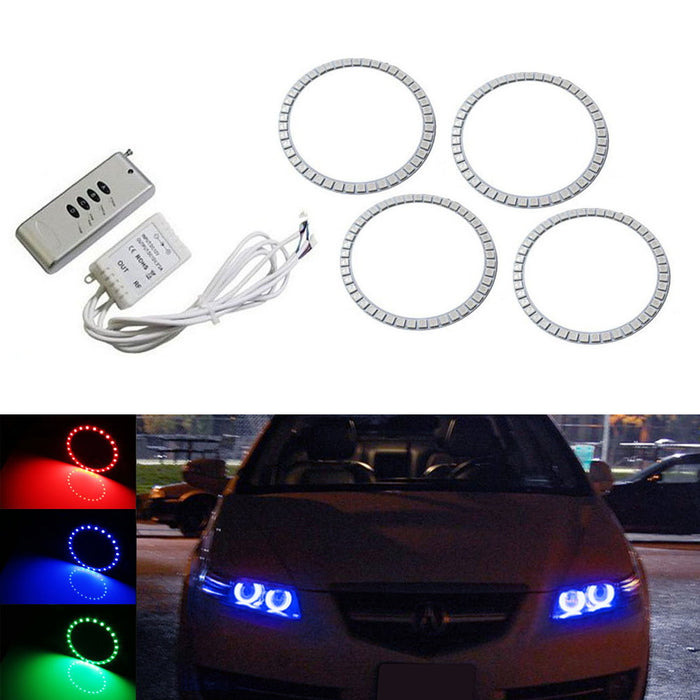 7-Color RGB LED Angel Eye Halo Rings w/Wireless Remote For 2007-2008 Acura TL