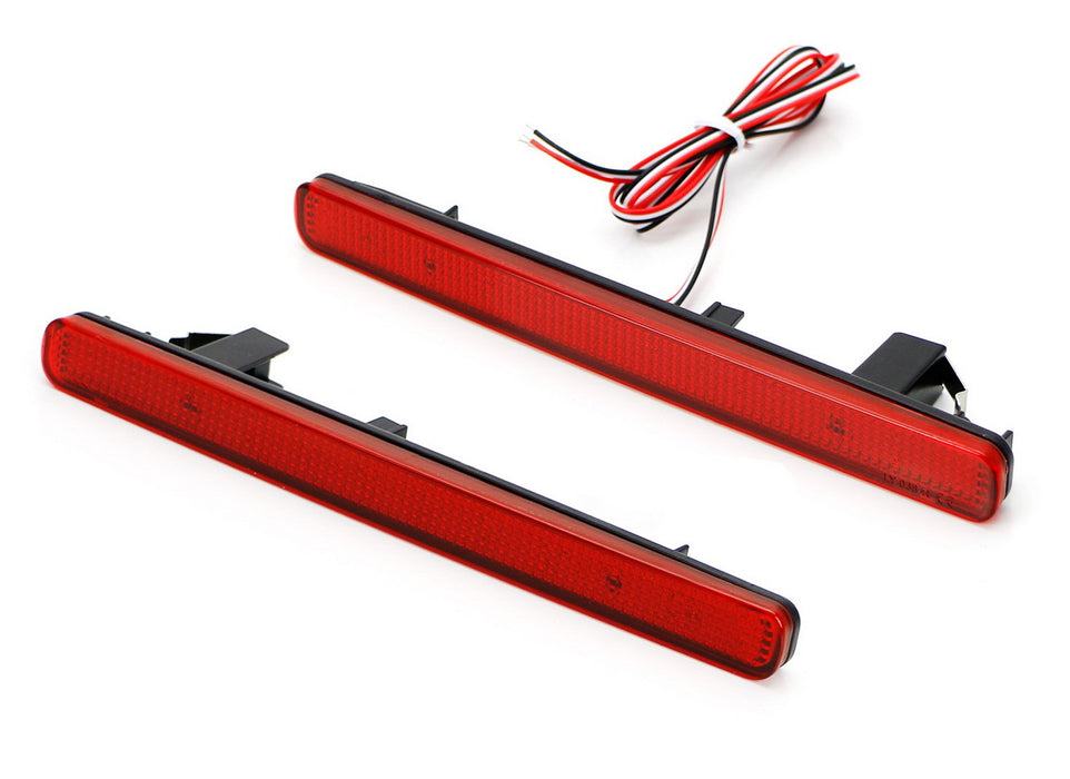 Red Lens 48-SMD LED Bumper Reflector Marker Lights For 2009-2014 Acura TSX