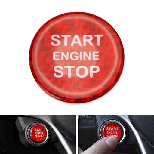 Red Carbon Fiber Keyless Engine Push Start Button Cover For Alfa Romeo Giulia...