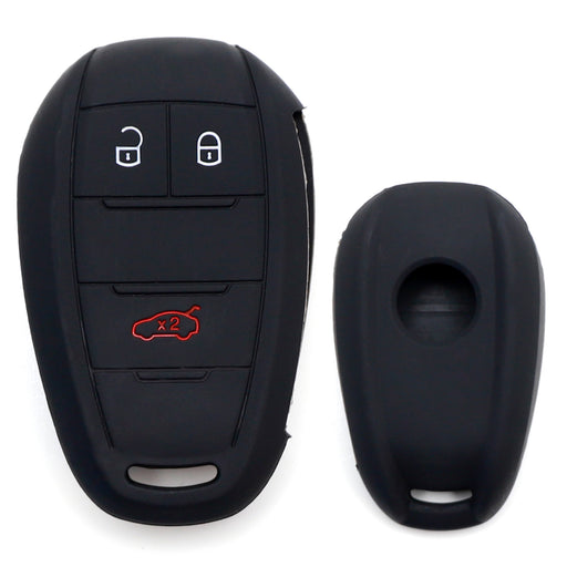 black silicone full coverage key fob case cover compatible with Alfa Romeo Giulia 