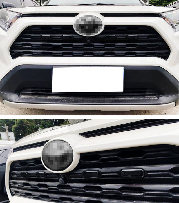 4pc Smoked TRD Style Front Grille Amber LED Lighting Kit For Toyota 2019-up RAV4