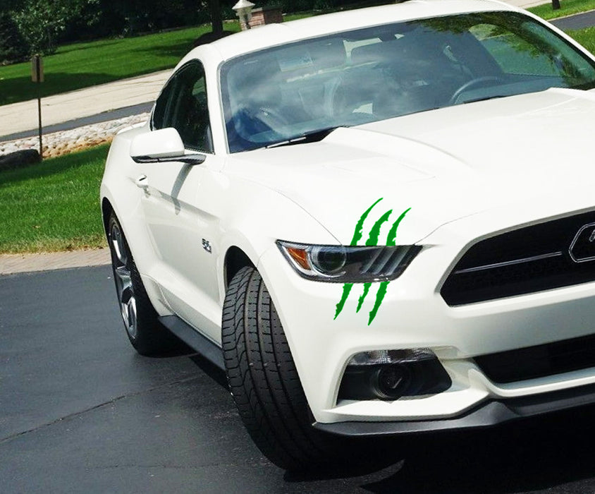 Light Green Eye Scar Mark, Scratch Shape Decal For Car Headlight Decoration