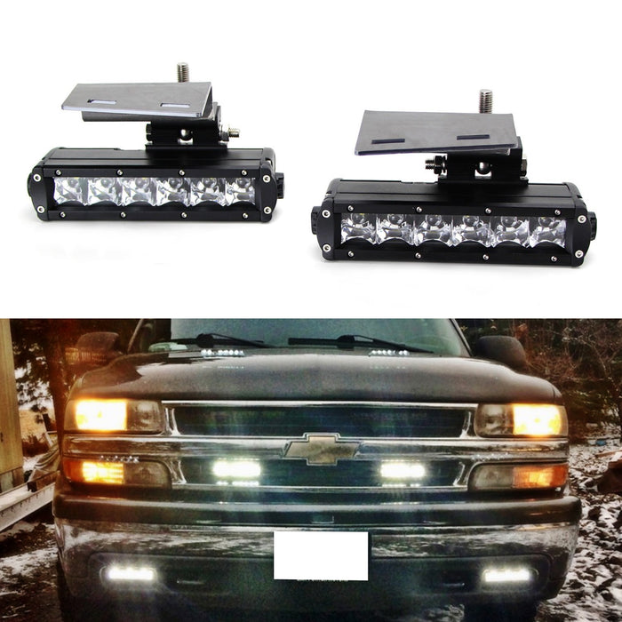 LED Light Bar w/ Foglamp Location Bracket Wiring For Chevy 1500 2500 3500 Tahoe