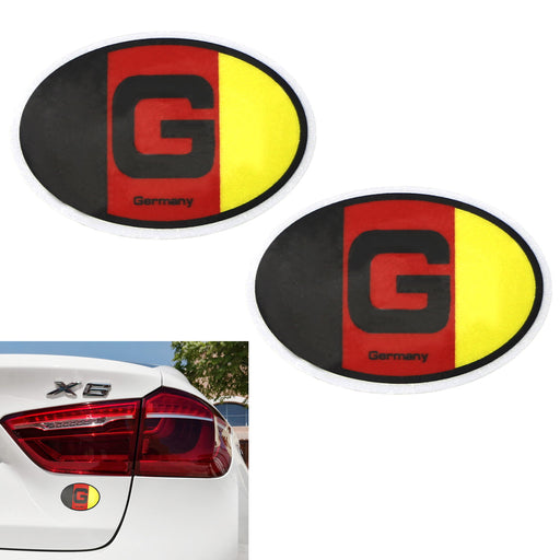 Pair 3.75" 95mm German Flag Stickers For European Car Windshield Bumper Fender