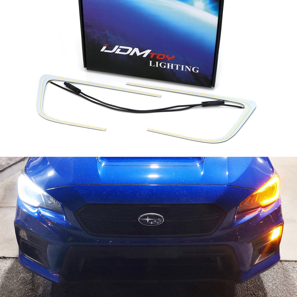 C-Ring Switchback LED Headlight Halo Rings For 2015-21 Subaru WRX STI Retrofit