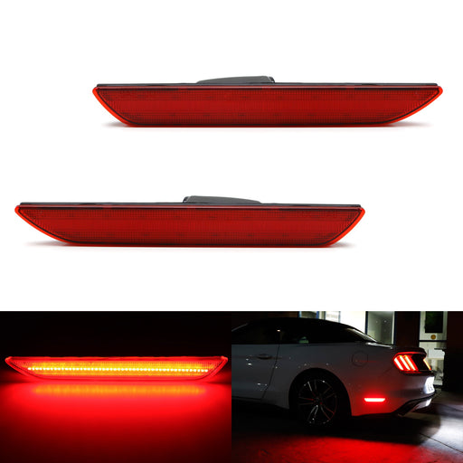 Red Lens Red Full LED Rear Side Marker Light Kit For 2015-2023 Ford Mustang