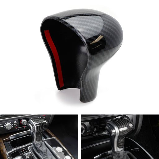 Carbon Fiber Pattern Shift Knob Cover Shell For Audi 13-16 A4 A5 Q7, 12-15 A6 A7