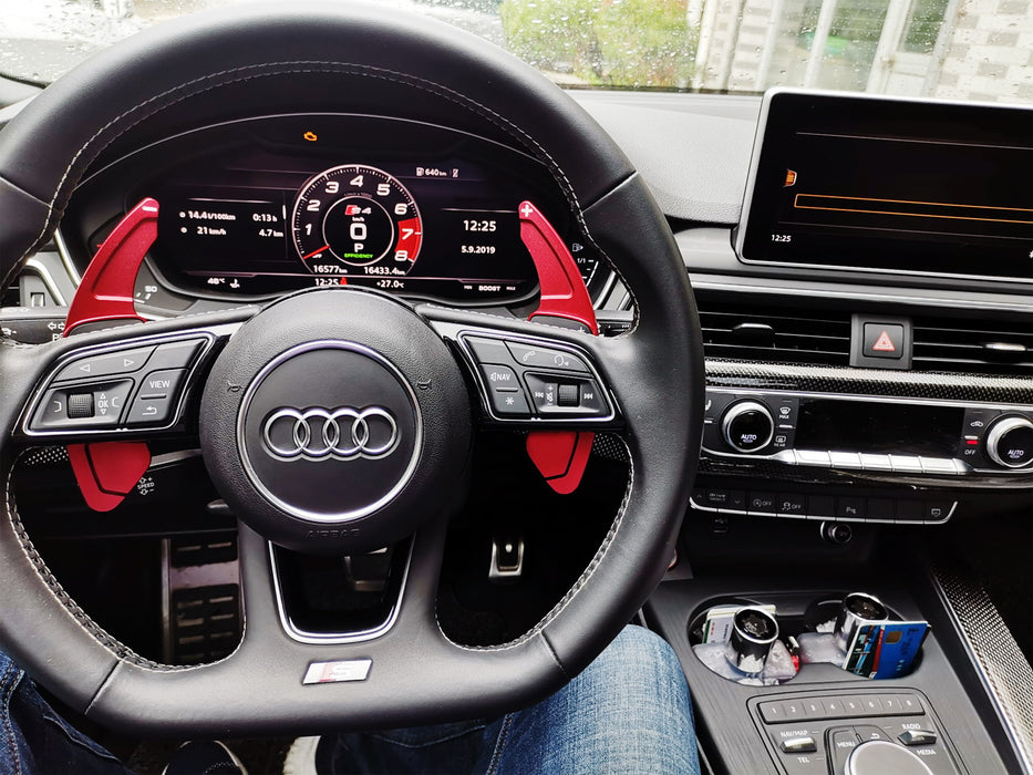 Red Steering Wheel Paddle Shifter Extensions For Audi A3 A4 A5 A6 A7 A8 Q3 Q5 Q7