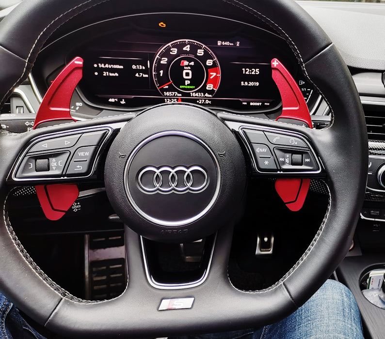 Red Steering Wheel Paddle Shifter Extensions For Audi A3 A4 A5 A6 A7 A8 Q3 Q5 Q7