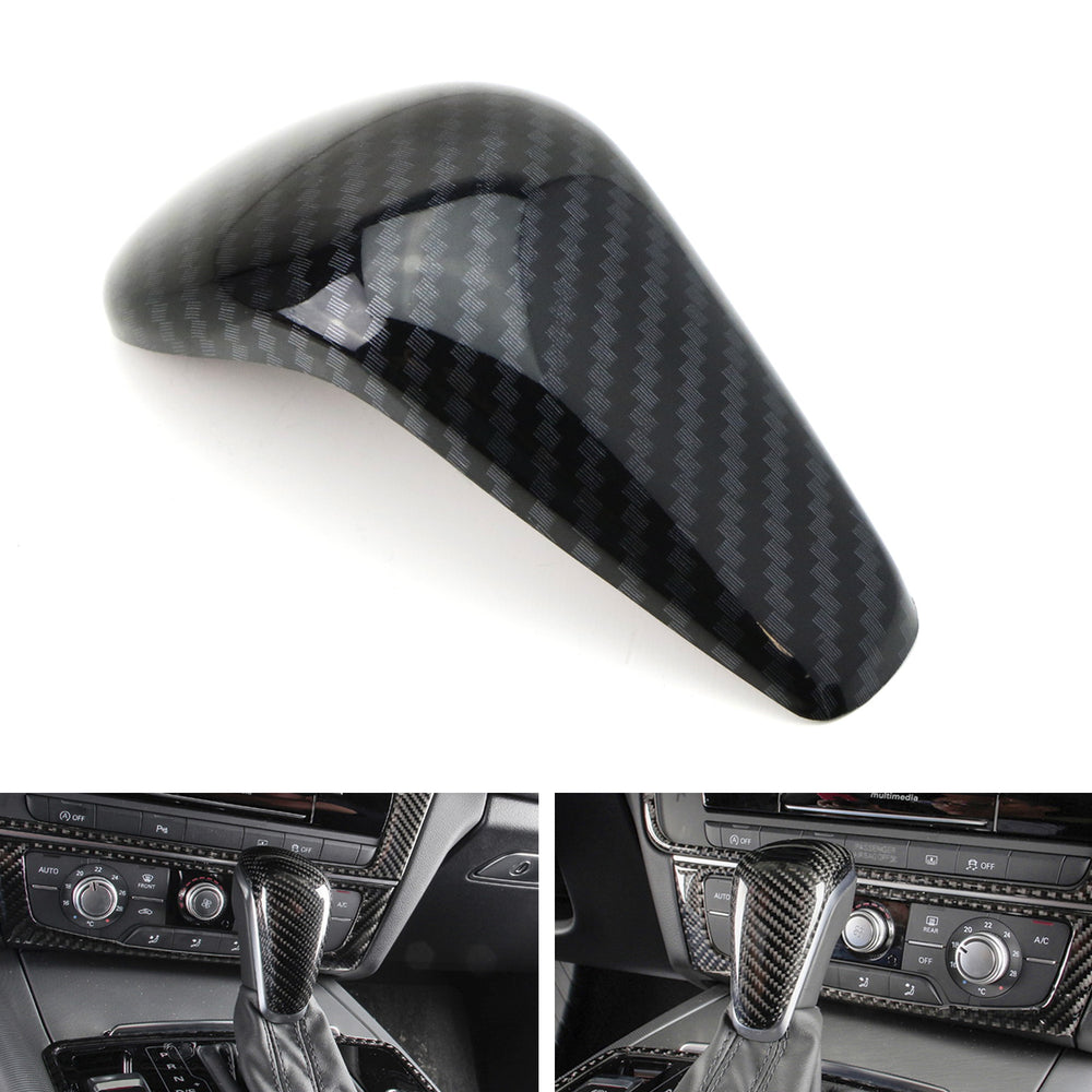 Carbon Fiber Pattern Shift Knob Cover Shell For 16-18 Audi A6 S6 A7 S7 RS7, etc