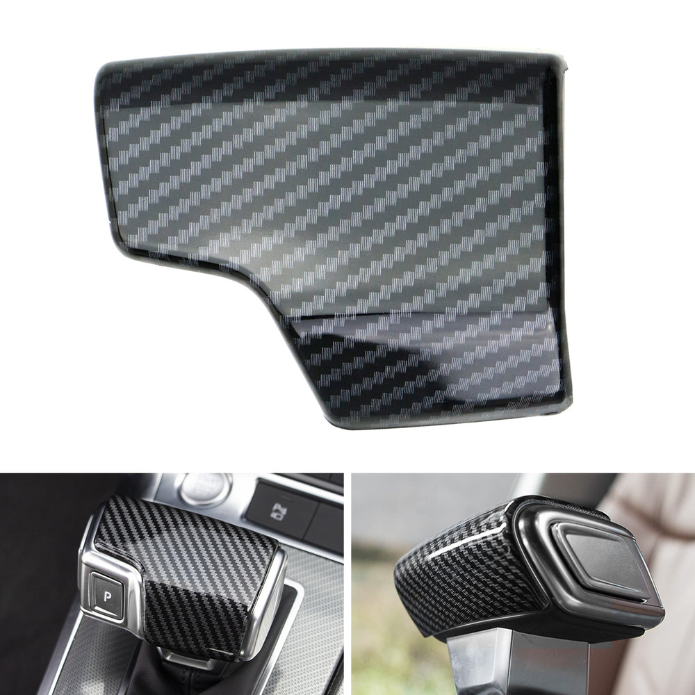 Black Carbon Fiber Pattern Shift Knob Cover Shell For 19-up Audi A6 A7 RS7, etc