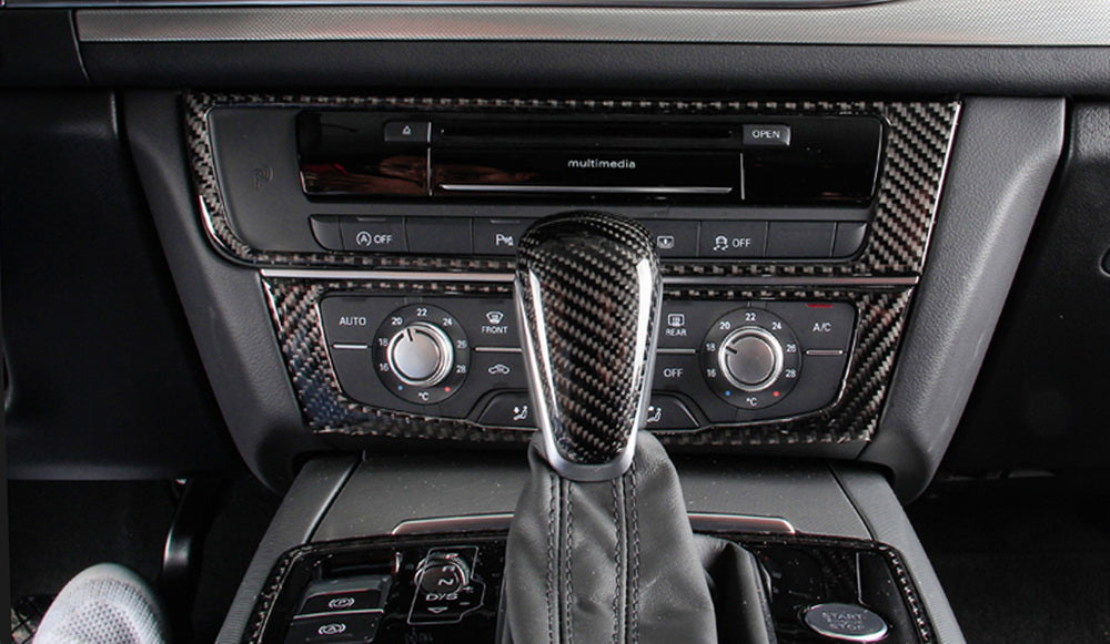 Carbon Fiber Pattern Shift Knob Cover Shell For 16-18 Audi A6 S6 A7 S7 RS7, etc