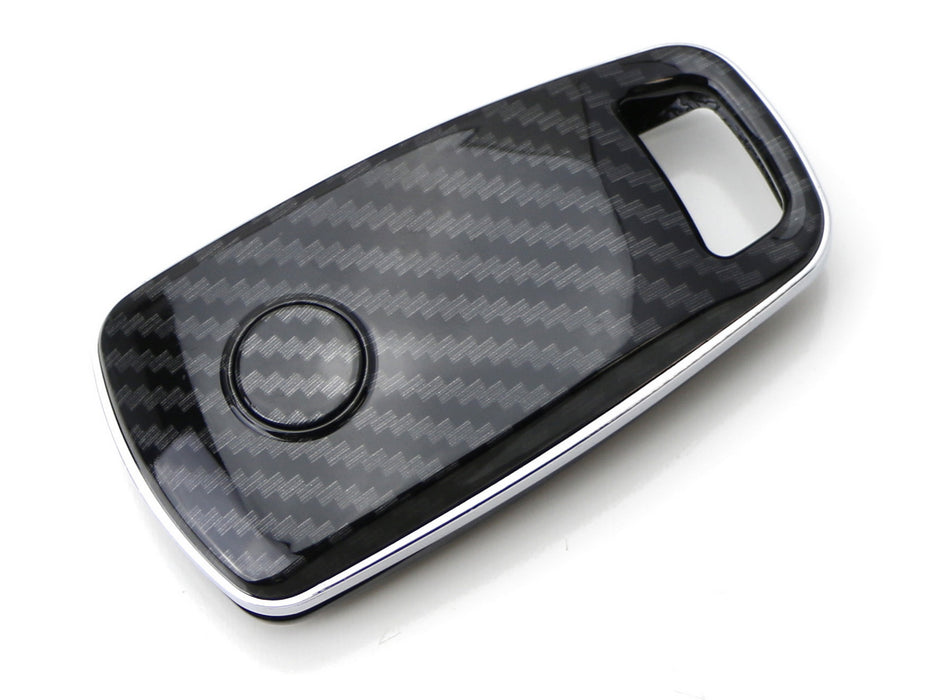 Black "Carbon Fiber" Pattern Key Fob Shell For 17-up Audi A4 A5 Q7, 16-up TT