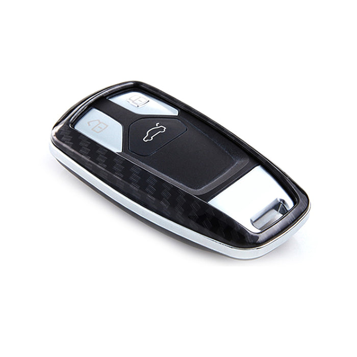 Black "Carbon Fiber" Pattern Key Fob Shell For 17-up Audi A4 A5 Q7, 16-up TT