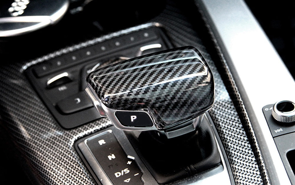 Carbon Fiber Pattern Shift Knob Cover Shell For 17-up Audi A4 A5 S5 RS5 Q7, Q5