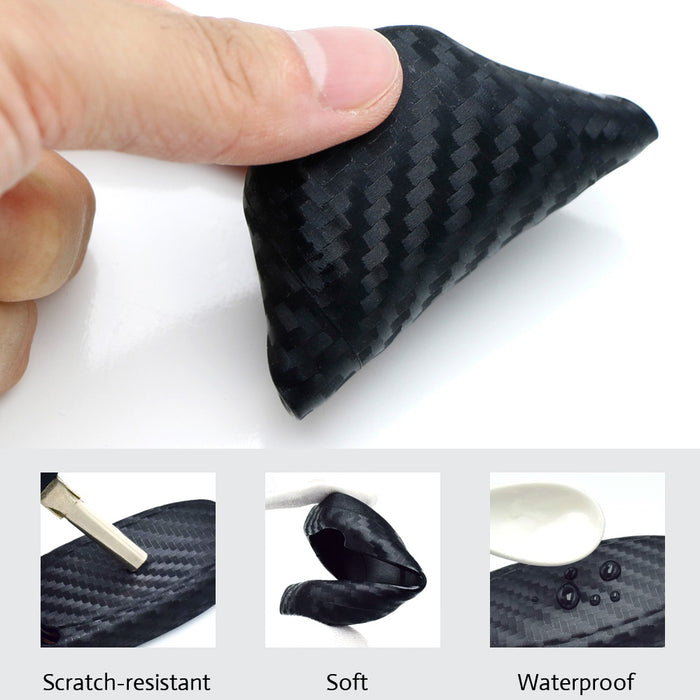 "Carbon Fiber" Soft Silicone Key Fob Cover For 17-up Audi A4 A5 Q7 TT Smart Key