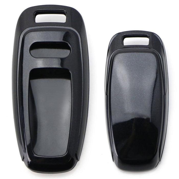 Black Gloss Finish Hard Shell Key Fob Cover For 2019-up Audi A6 A7 E-Tron A8 Q8