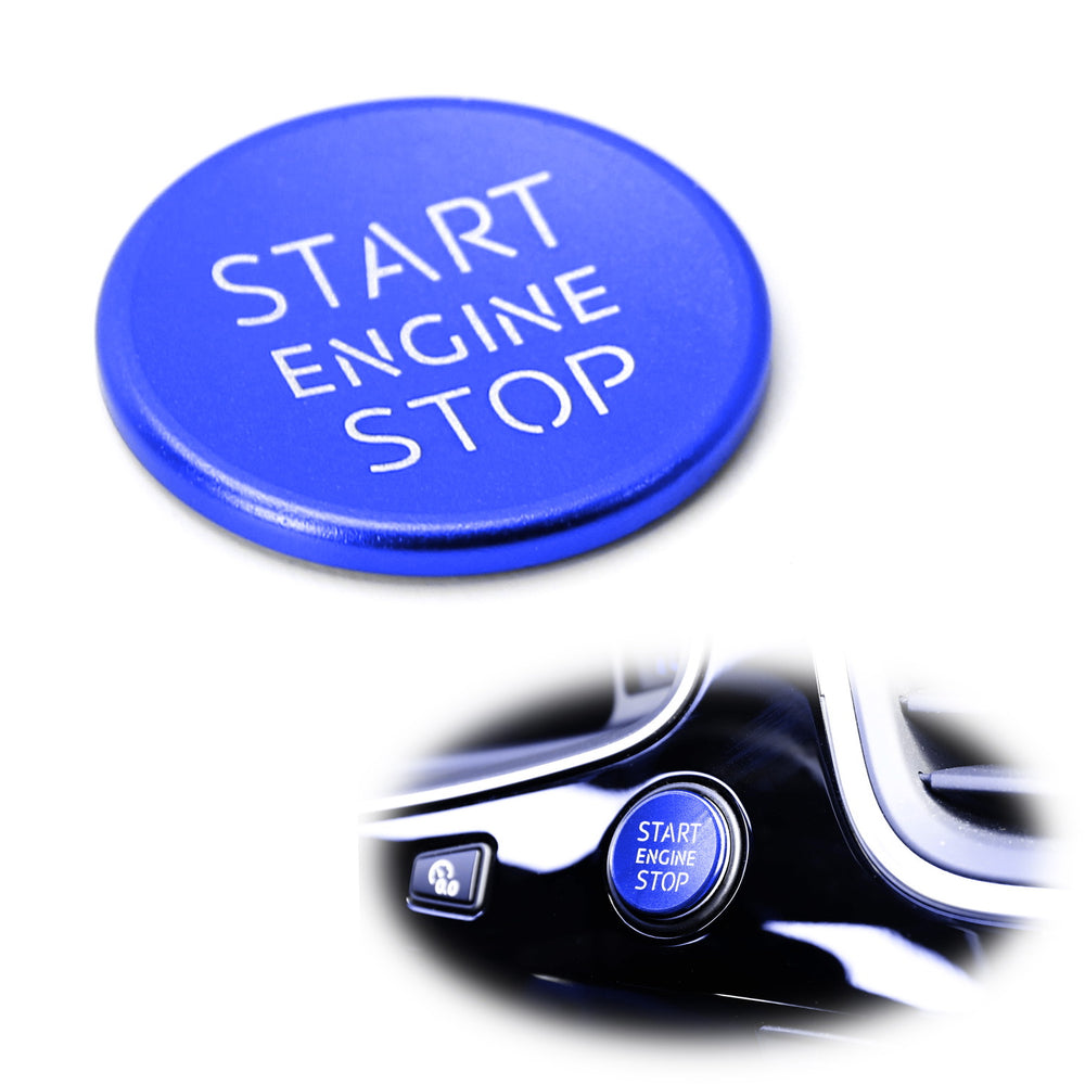 S-Line RS Style Blue Aluminum Keyless Engine Push Start Button Cover For Audi