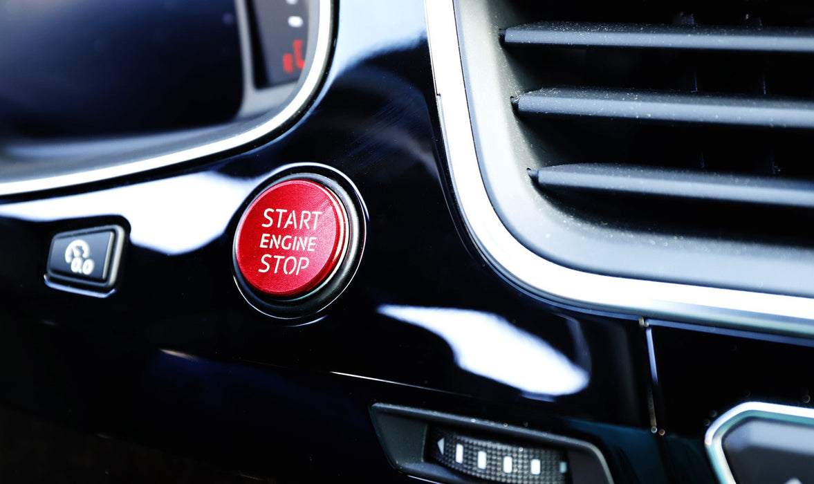 S-Line RS Style Red Aluminum Keyless Engine Push Start Button Cover For Audi