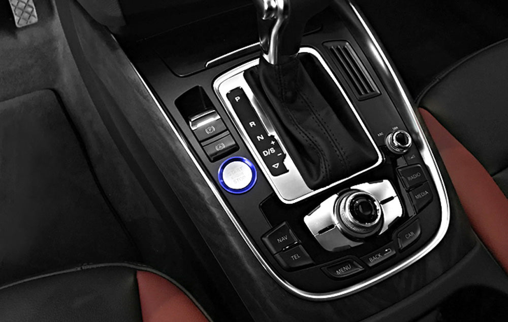 Blue Aluminum Keyless Engine Push Start Button Decoration Trim For Audi A4 A5 A7