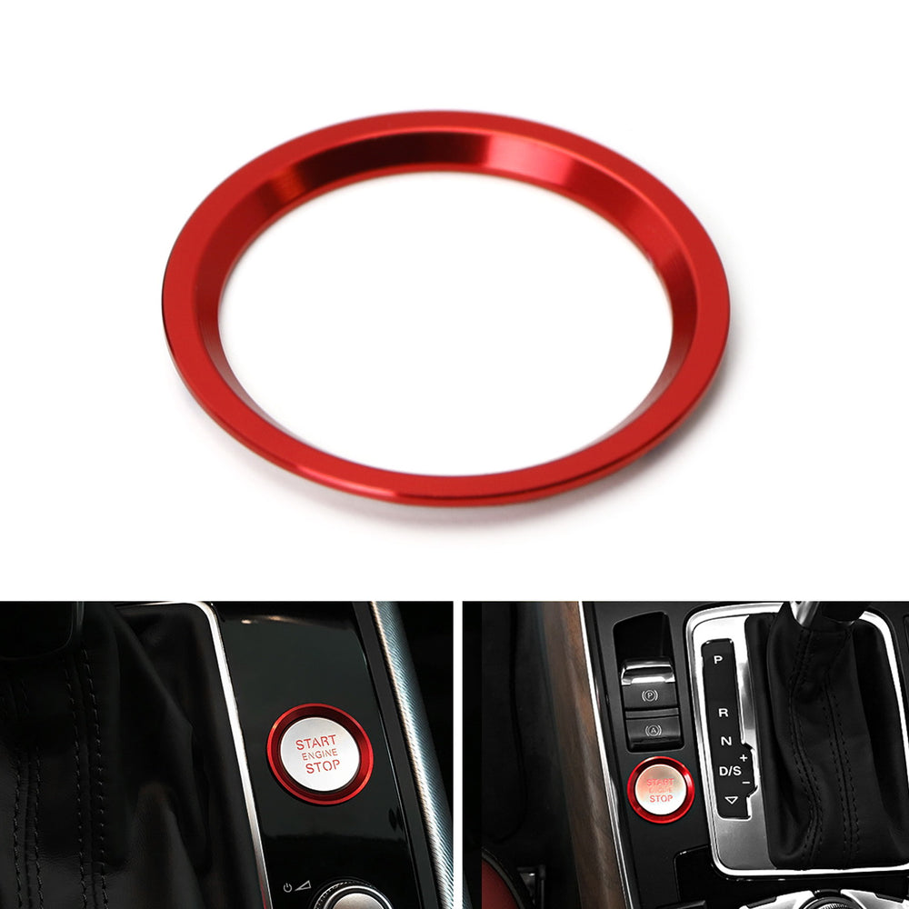 Red Aluminum Keyless Engine Push Start Button Decoration Trim For Audi A4 A5 A7